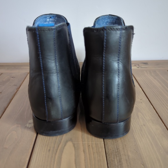 Ted Baker Black Leather w/ Paisley Print Boots - Picture 5 of 13